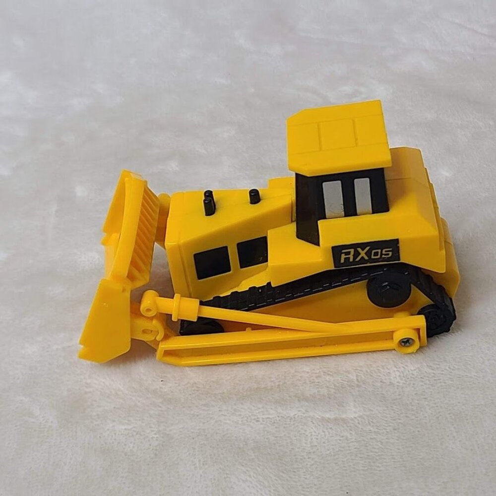 Yellow Plastic Toy Bulldozer With Movable Front Blade - Picture 4 of 7